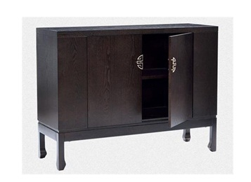 新中式古典實(shí)木餐廳配套備餐柜家具