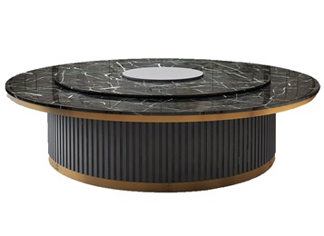 酒店包房大理石20人臺(tái)電動(dòng)旋轉(zhuǎn)大餐桌