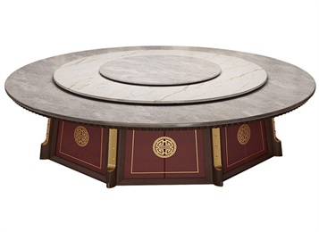 酒店會所新中式電動餐桌18人電動餐桌