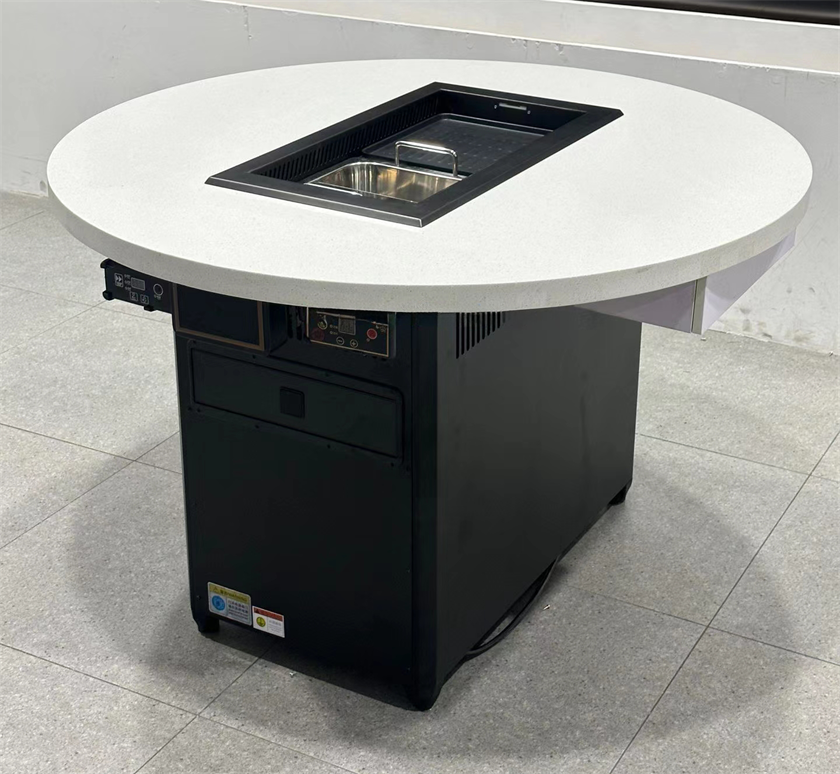 自助火鍋烤肉店大理石無煙火鍋烤肉一體桌