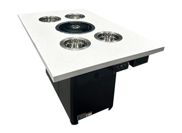 大理石智能無(wú)煙凈化火鍋烤肉一體桌