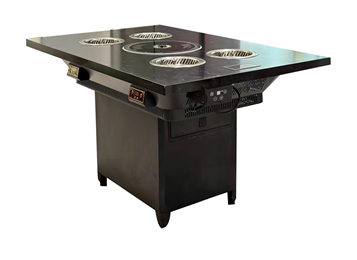 自助烤肉涮鍋一體桌_下排排煙火鍋燒烤一體桌