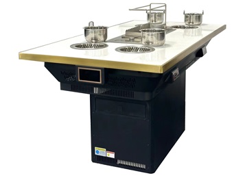 自助火鍋燒烤餐廳無煙火鍋烤串一體桌