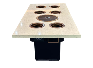 6人位一人一個(gè)小火鍋無煙自凈化火鍋烤肉一體桌