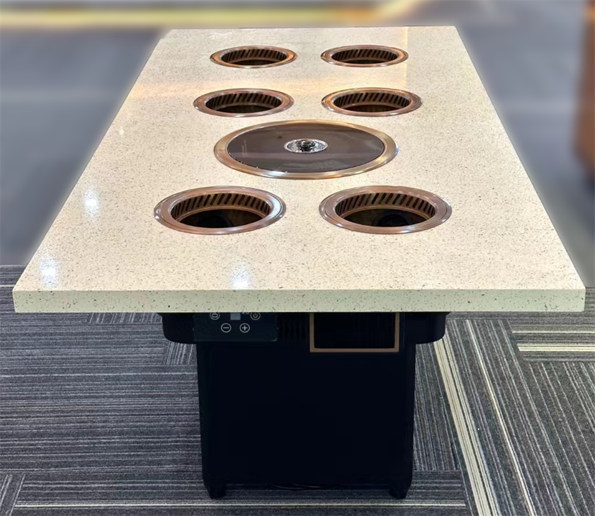 6人位一人一個(gè)小火鍋無(wú)煙自?xún)艋疱伩救庖惑w桌