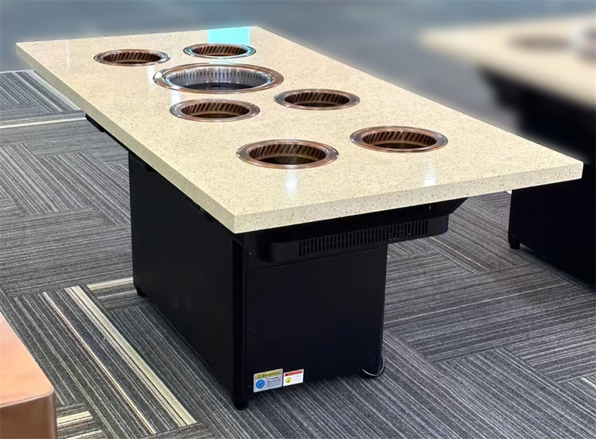 6人位一人一個(gè)小火鍋無(wú)煙自?xún)艋疱伩救庖惑w桌