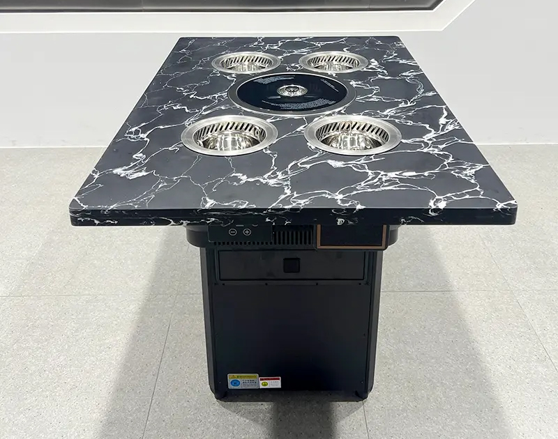 大理石一人一鍋無煙火鍋烤涮一體桌