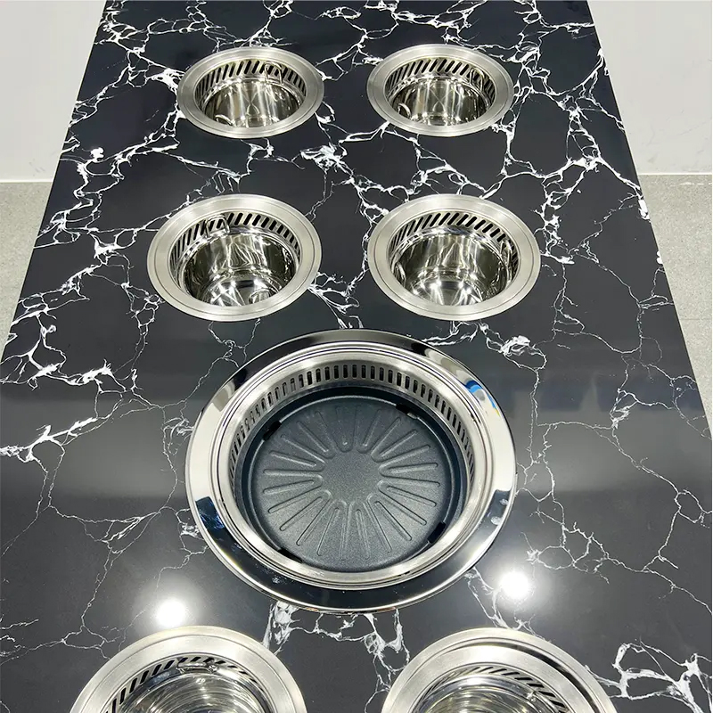 大理石一人一鍋無煙火鍋烤涮一體桌