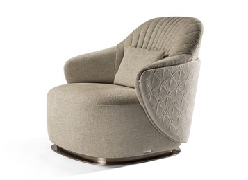 休閑會(huì)所意式輕奢布藝時(shí)尚單人沙發(fā)