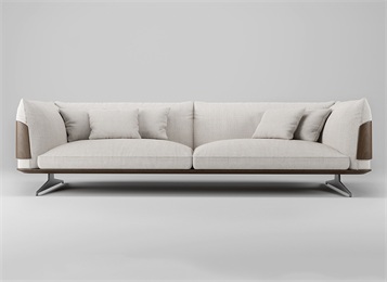 高檔會(huì)所現(xiàn)代時(shí)尚直排布藝軟包沙發(fā)