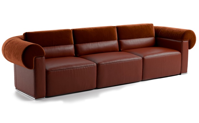 水療會所大廳絨皮時尚沙發