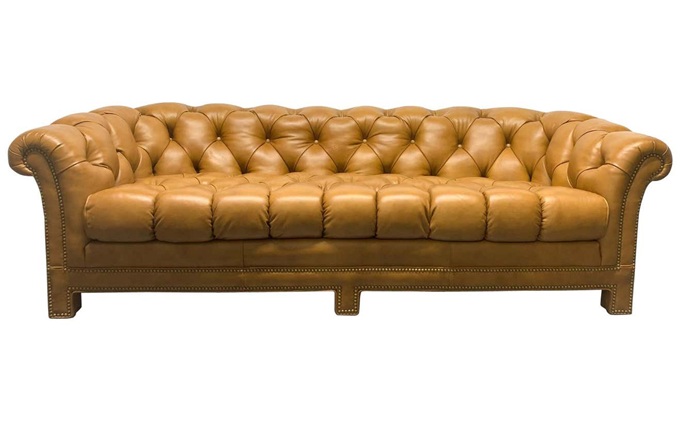 娛樂會所大廳輕奢拉扣皮革沙發