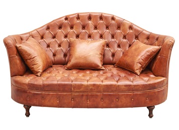 高檔會(huì)所古典實(shí)木真皮特色高靠背沙發(fā)