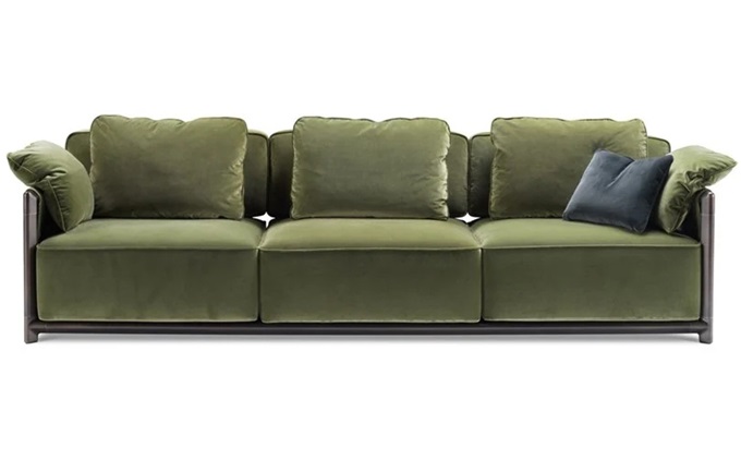 會所北歐現代不銹鋼簡約布藝軟包沙發