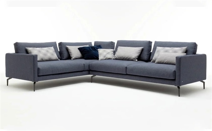 養生會所意式極簡轉角異形布藝沙發