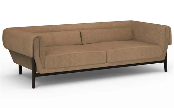 會所大廳意式創意實木皮革軟包沙發