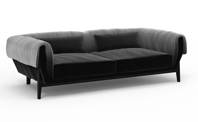 會所大廳意式創意實木皮革軟包沙發