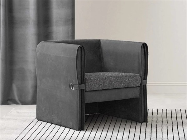 酒店意式現(xiàn)代極簡不銹鋼皮革沙發(fā)