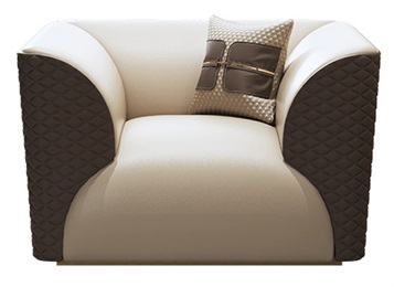 意式會所現(xiàn)代羽絨真皮超軟單人沙發(fā)