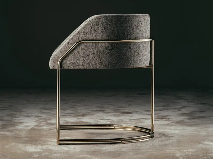 高檔會所不銹鋼簡約科技布藝椅子