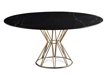 后現(xiàn)代不銹鋼巖板酒店高檔會所桌子