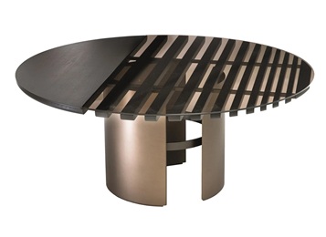 會所別墅大廳時(shí)尚實(shí)木不銹鋼桌子