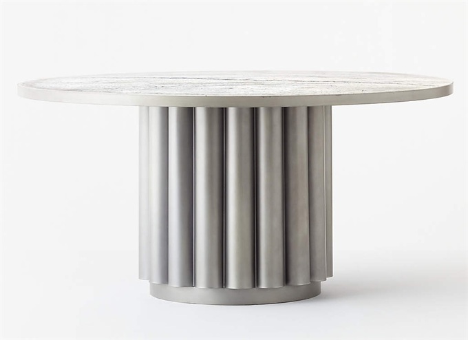 高檔會(huì)所餐廳不銹鋼大理石時(shí)尚桌子