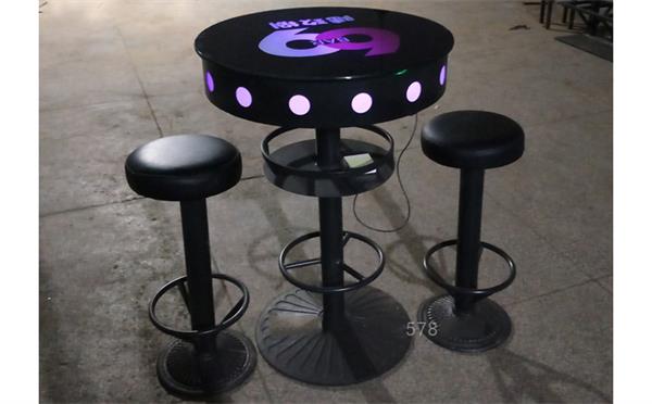 慢搖酒吧發光吧桌_酒吧散臺鋼化玻璃桌子