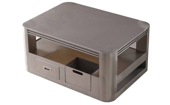 KTV歌廳拉絲不銹鋼帶抽屜散臺(tái)茶幾