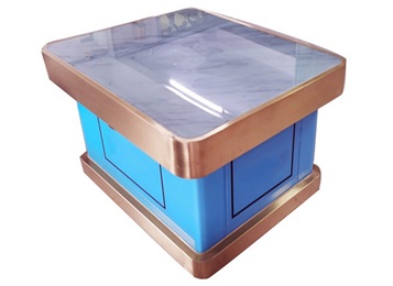 夜場(chǎng)KTV輕奢風(fēng)鈦金不銹鋼發(fā)光方形茶幾