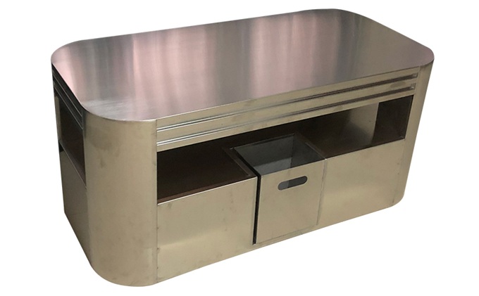 高端商務(wù)ktv中空帶抽屜不銹鋼金屬茶幾