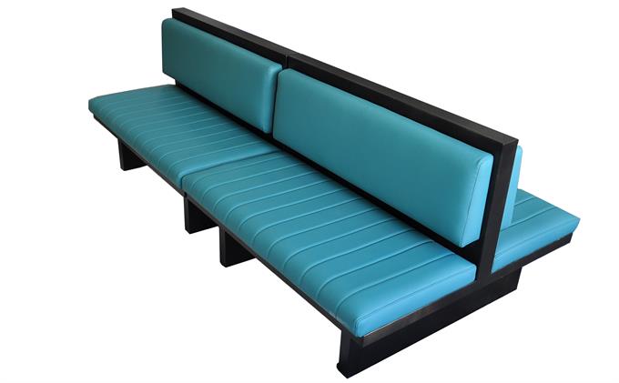 音樂清吧酒吧鐵藝軟包雙面卡座沙發(fā)