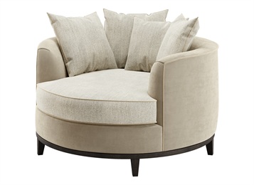 音樂酒吧意式休閑椅布藝單人沙發(fā)