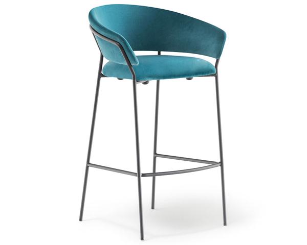 現(xiàn)代咖啡館休閑簡約不銹鋼高腳吧椅