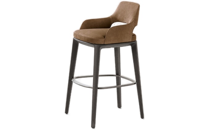 簡約實木咖啡館吧臺高腳椅