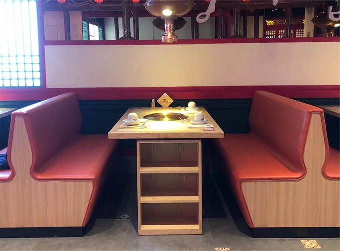 火鍋店現代簡約實木火鍋桌