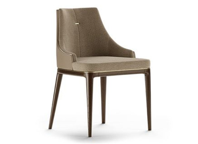 意式餐廳高檔布藝椅子牛扒店實(shí)木餐椅