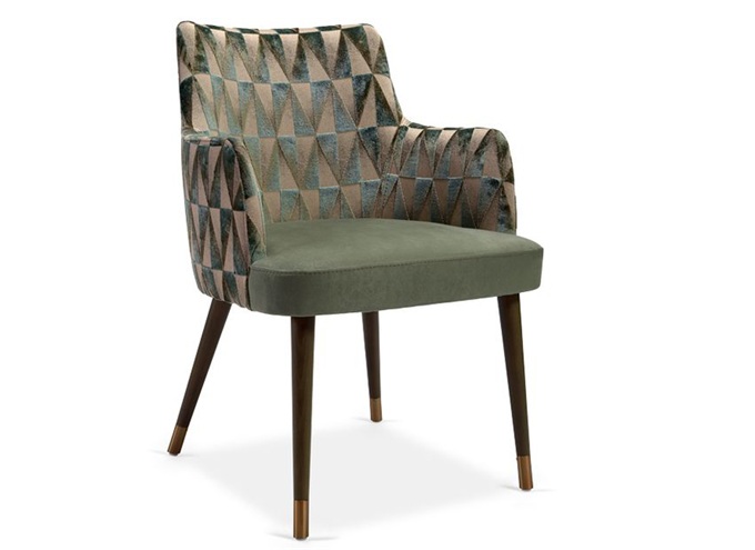 音樂餐廳絨皮軟包時(shí)尚實(shí)木靠背椅