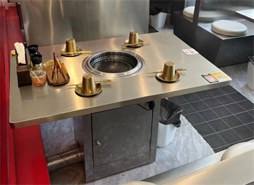 韓式烤肉店炭火烤肉不銹鋼無(wú)煙烤肉桌