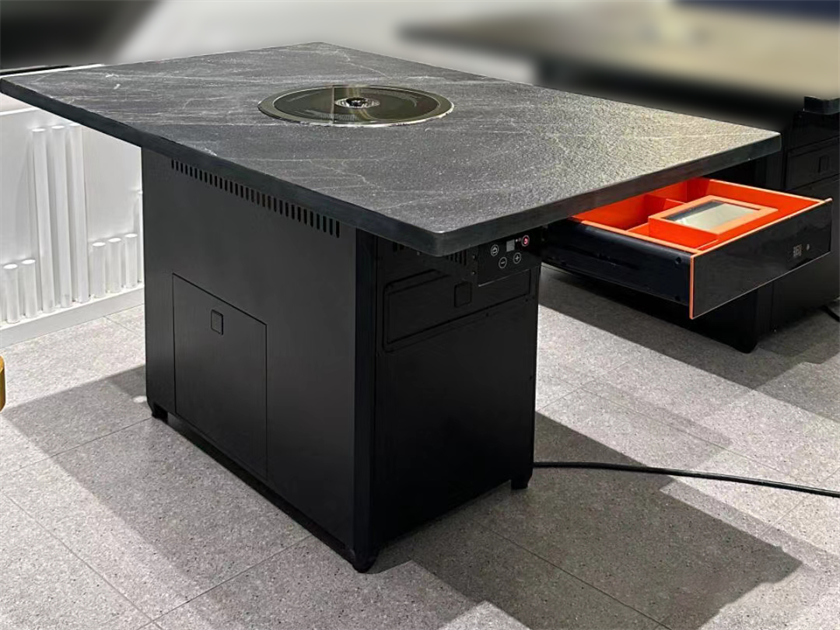 自助燒肉店火燒石臺(tái)面無煙電烤烤肉桌