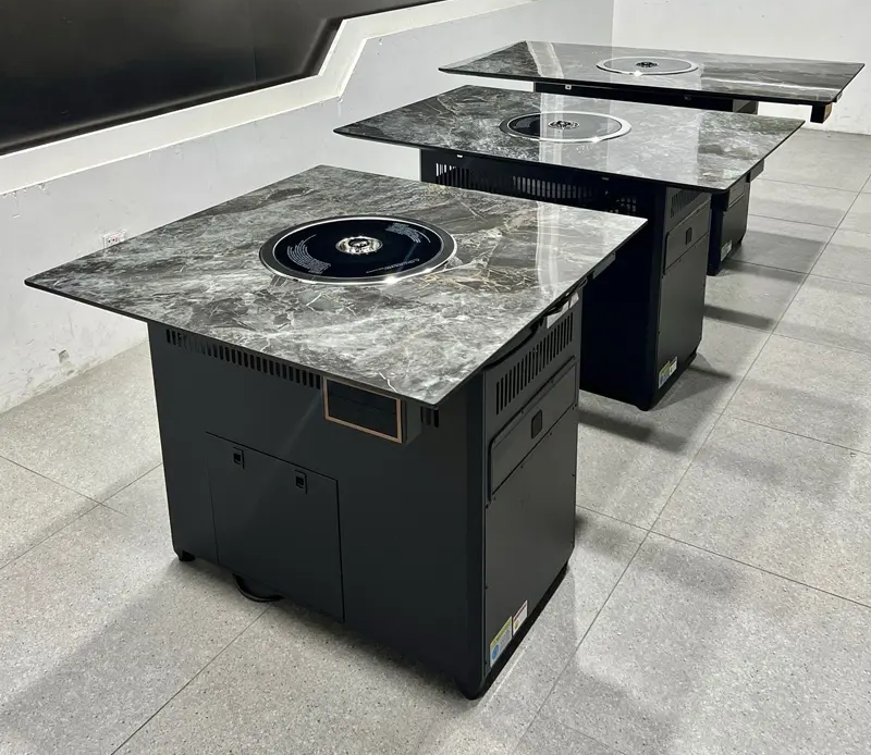 自助餐廳巖板臺面無煙烤肉桌