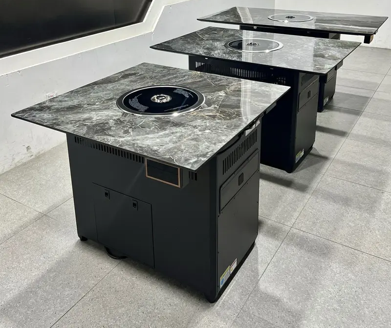 自助餐廳巖板臺面無煙烤肉桌