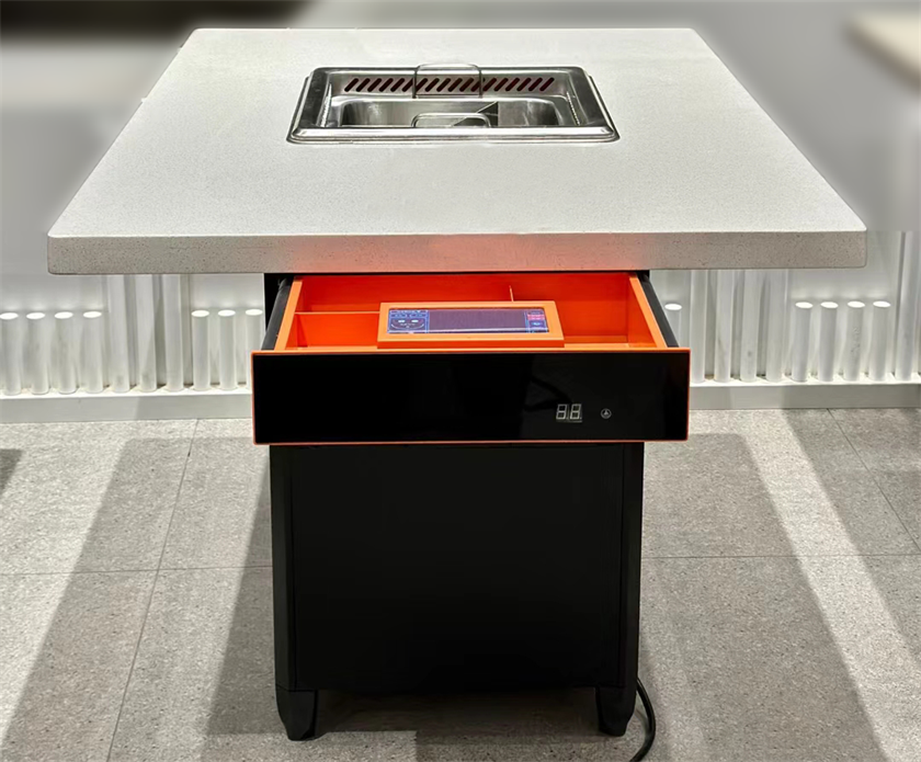 火鍋店時尚大理石智能無煙凈化火鍋桌