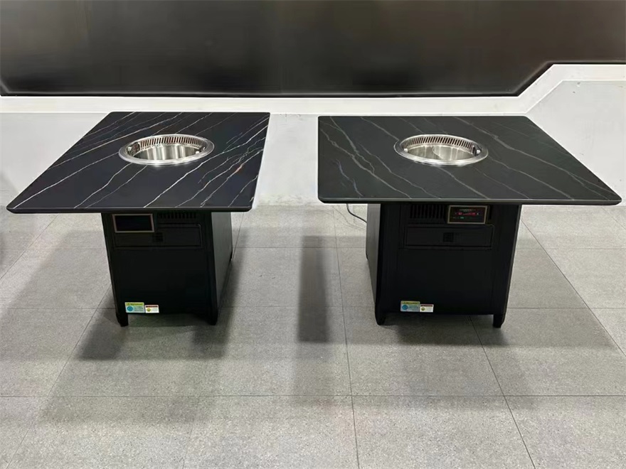 自助火鍋餐廳巖板智能無煙凈化火鍋桌