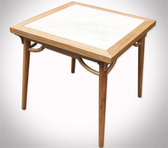 西餐廳定制特色古風(fēng)家具實(shí)木大理石四方桌