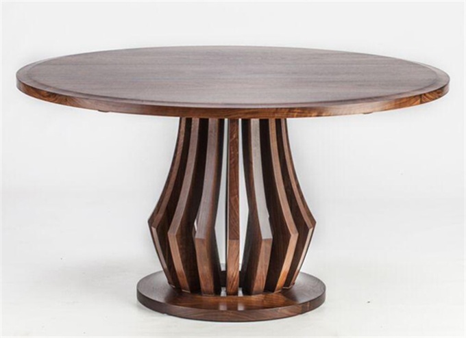 西餐廳特色實(shí)木餐桌北歐餐廳圓形桌子