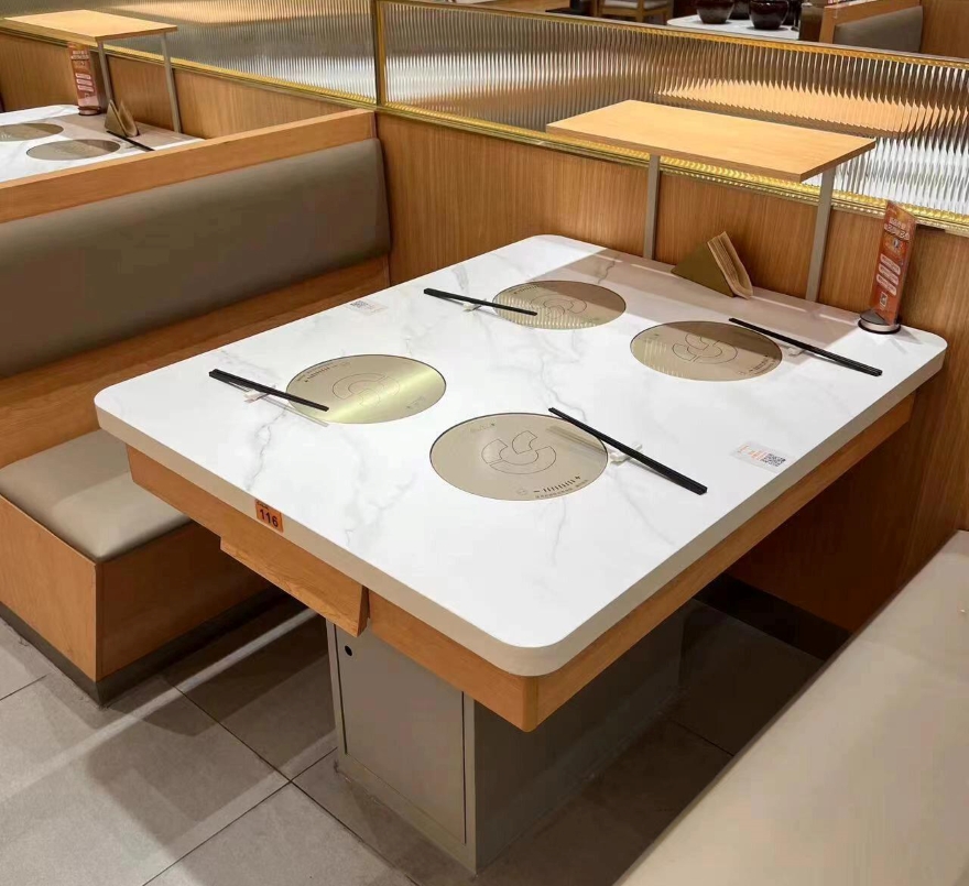 自助火鍋店一人一鍋大理石小火鍋桌