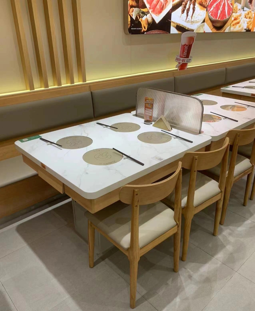自助火鍋店一人一鍋大理石小火鍋桌