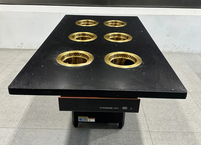 商用智能一人一鍋大理石無煙自凈化火鍋桌