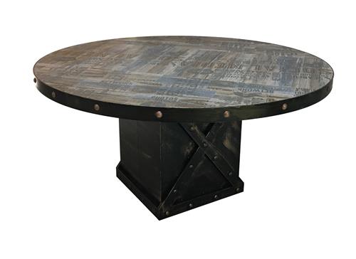 復(fù)古懷舊實(shí)木中餐廳桌子